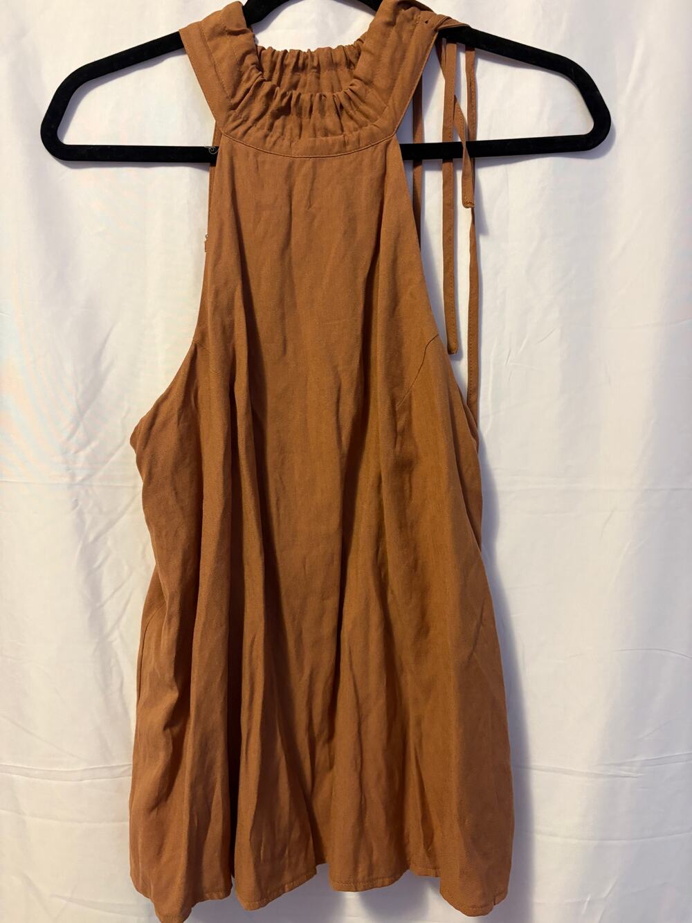 Some Days Lovin Halter Top Rust Brown Open Back Sz S